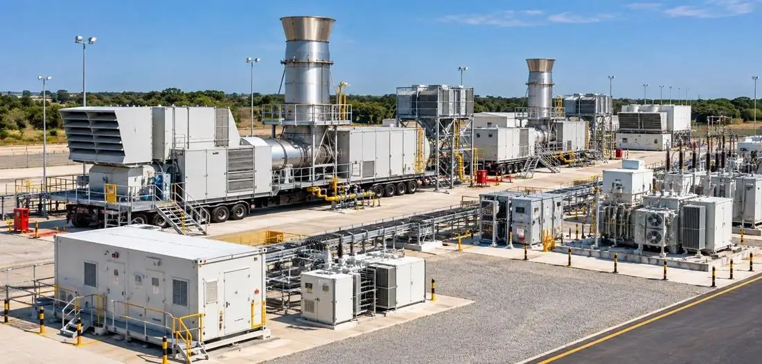 Trailer-mounted mobile gas turbines