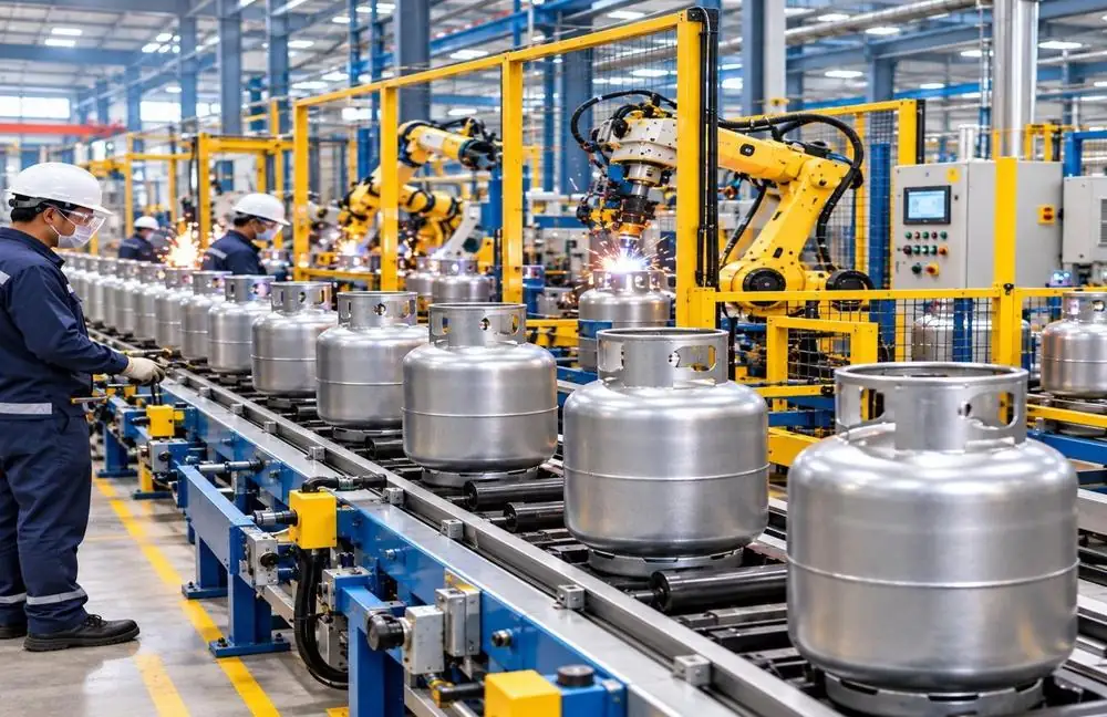 Automated LPG cylinder production line